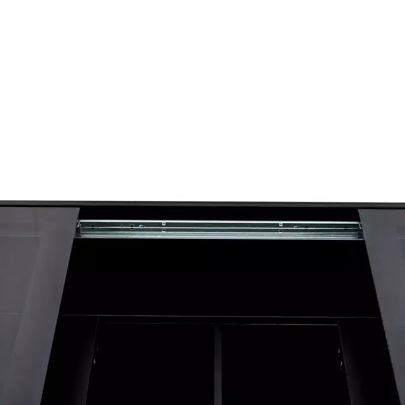 Tavolino da caffè rettangolare moderno da 100 cm con vano segreto e piano scorrevole, nero