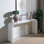 Consolle da ingresso a cascata da 59" con perline in legno e design minimalista bianca