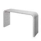Consolle da ingresso a cascata da 59" con perline in legno e design minimalista bianca