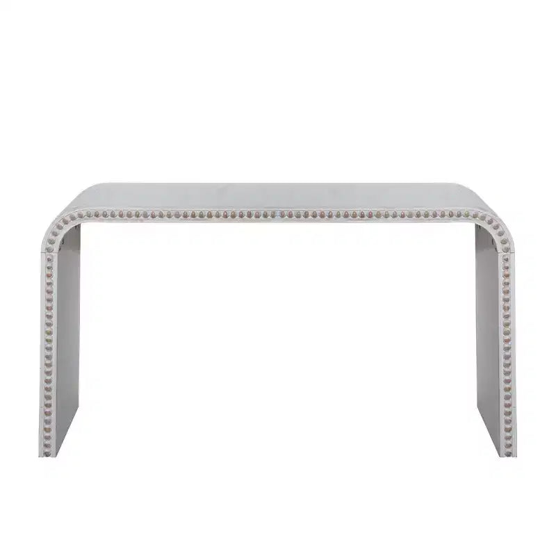 Consolle da ingresso a cascata da 59" con perline in legno e design minimalista bianca