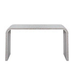 Consolle da ingresso a cascata da 59" con perline in legno e design minimalista bianca