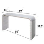 Consolle da ingresso a cascata da 59" con perline in legno e design minimalista bianca