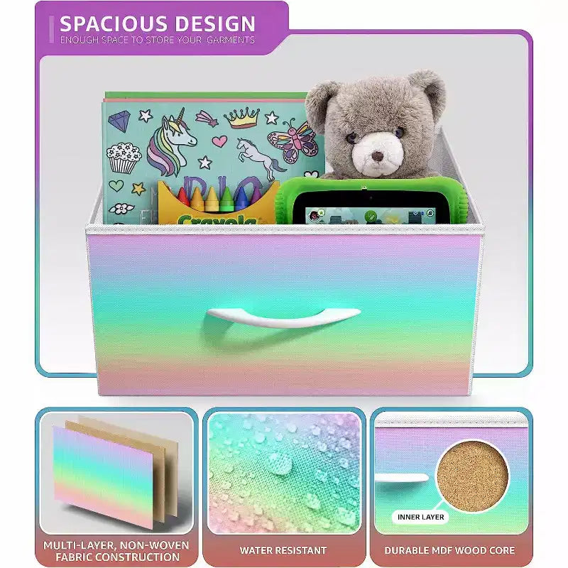 Cassettiera a 8 cassetti, unità di archiviazione con struttura in acciaio, ripiano in legno e cassetti in tessuto per camera da letto, armadio, ufficio