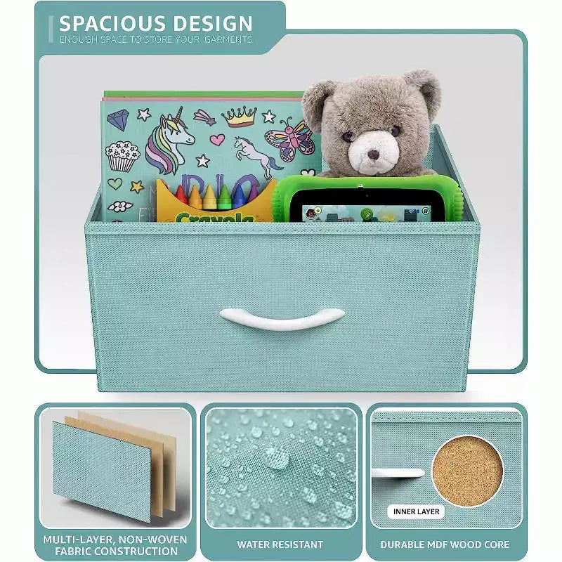 Cassettiera a 8 cassetti, unità di archiviazione con struttura in acciaio, ripiano in legno e cassetti in tessuto per camera da letto, armadio, ufficio