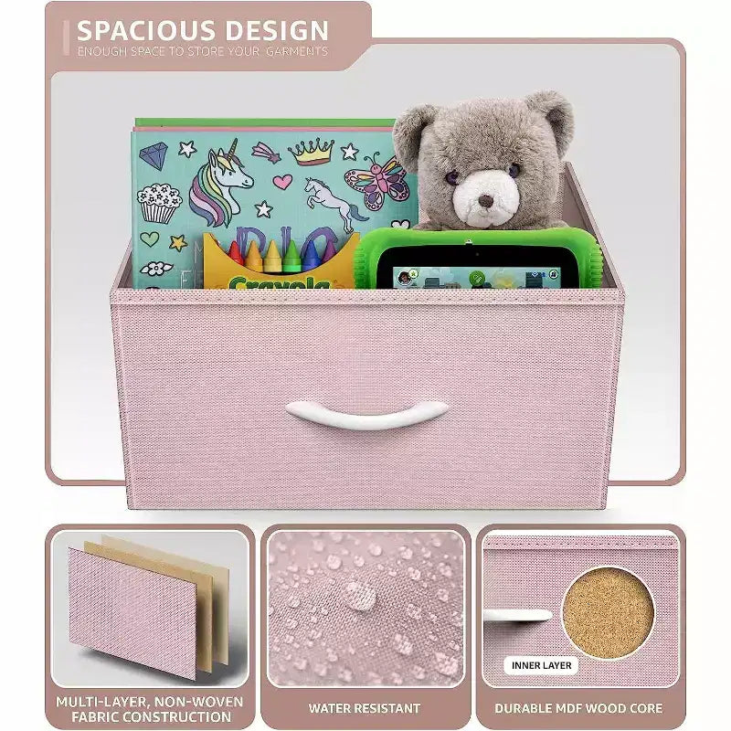 Cassettiera a 8 cassetti, unità di archiviazione con struttura in acciaio, ripiano in legno e cassetti in tessuto per camera da letto, armadio, ufficio