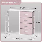 Cassettiera a 8 cassetti, unità di archiviazione con struttura in acciaio, ripiano in legno e cassetti in tessuto per camera da letto, armadio, ufficio