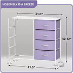 Cassettiera a 8 cassetti, unità di archiviazione con struttura in acciaio, ripiano in legno e cassetti in tessuto per camera da letto, armadio, ufficio