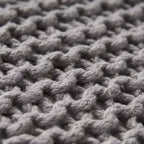 Pouf poggiapiedi rivestito quadrato in maglia per soggiorno e camera da letto