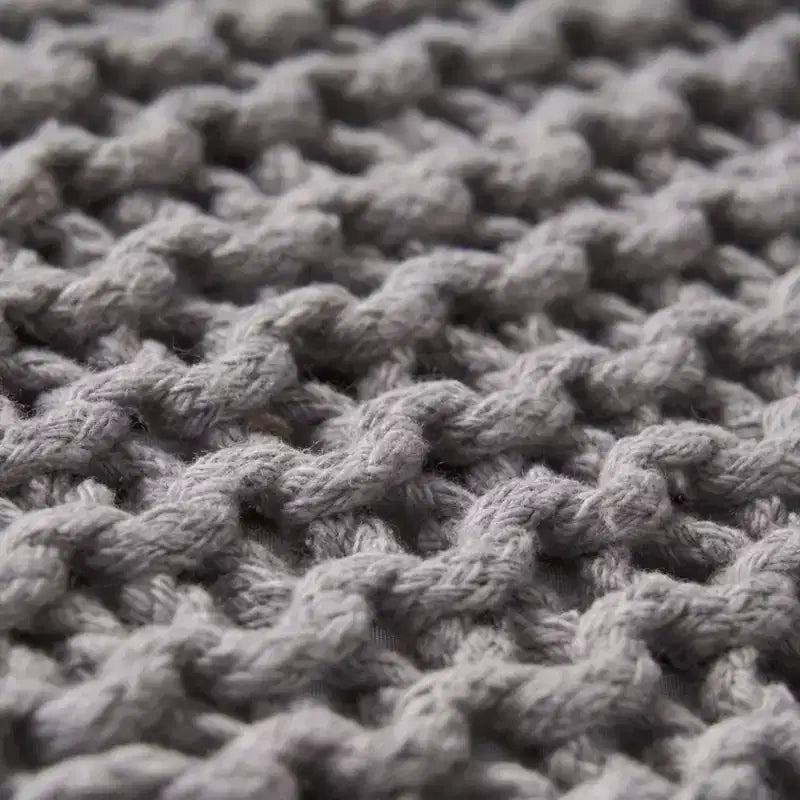 Pouf poggiapiedi rivestito quadrato in maglia per soggiorno e camera da letto