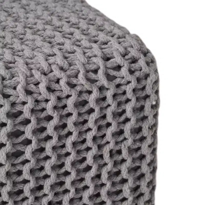 Pouf poggiapiedi rivestito quadrato in maglia per soggiorno e camera da letto