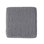 Pouf poggiapiedi rivestito quadrato in maglia per soggiorno e camera da letto