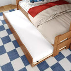 Letto a castello moderno stile rustico una piazza e mezza con scaletta estraibile in legno massiccio di pino