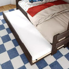 Letto a castello moderno stile rustico una piazza e mezza con scaletta estraibile in legno massiccio di pino