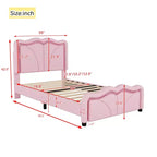 Letto a piattaforma imbottito per letto singolo/matrimoniale con testiera curva regolabile in altezza e luce LED