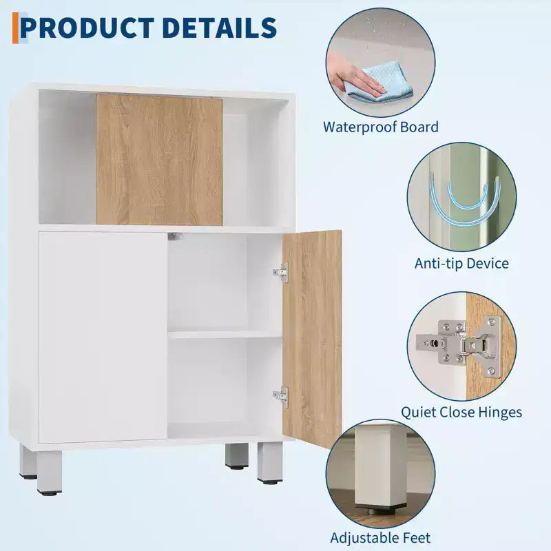 Mobile buffet credenza con ante scorrevoli e ripiani regolabili da terra