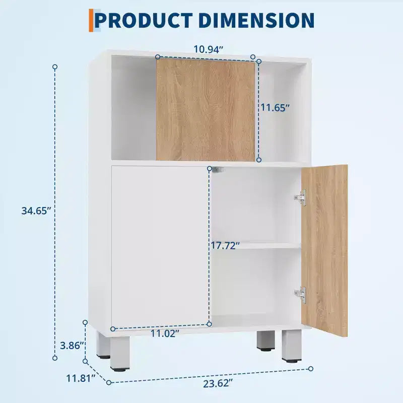 Mobile buffet credenza con ante scorrevoli e ripiani regolabili da terra