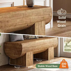 Panca da ingresso in legno massello da 120 cm, panca da fondo letto in stile rustico per camera da letto, soggiorno, corridoio