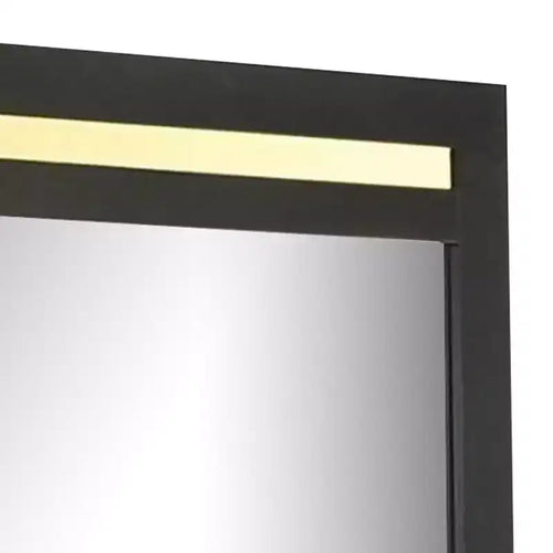 Specchio da comò 41" Moderno Glam Nero con Dettagli in Acrilico Oro Montaggio a Parete Camera da Letto