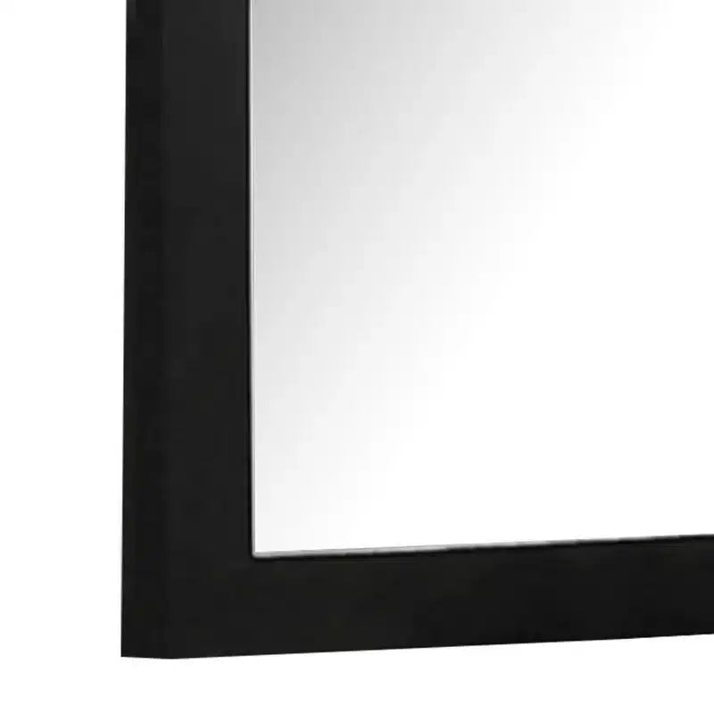 Specchio da comò 41" Moderno Glam Nero con Dettagli in Acrilico Oro Montaggio a Parete Camera da Letto