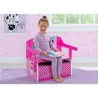 Minnie Mouse Scrivania per Attività 3-in-1 con Contenitore, a Pois Rosa, per Bambini