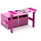 Minnie Mouse Scrivania per Attività 3-in-1 con Contenitore, a Pois Rosa, per Bambini