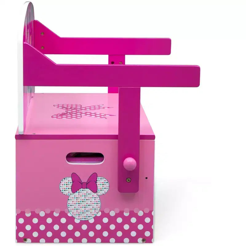 Minnie Mouse Scrivania per Attività 3-in-1 con Contenitore, a Pois Rosa, per Bambini