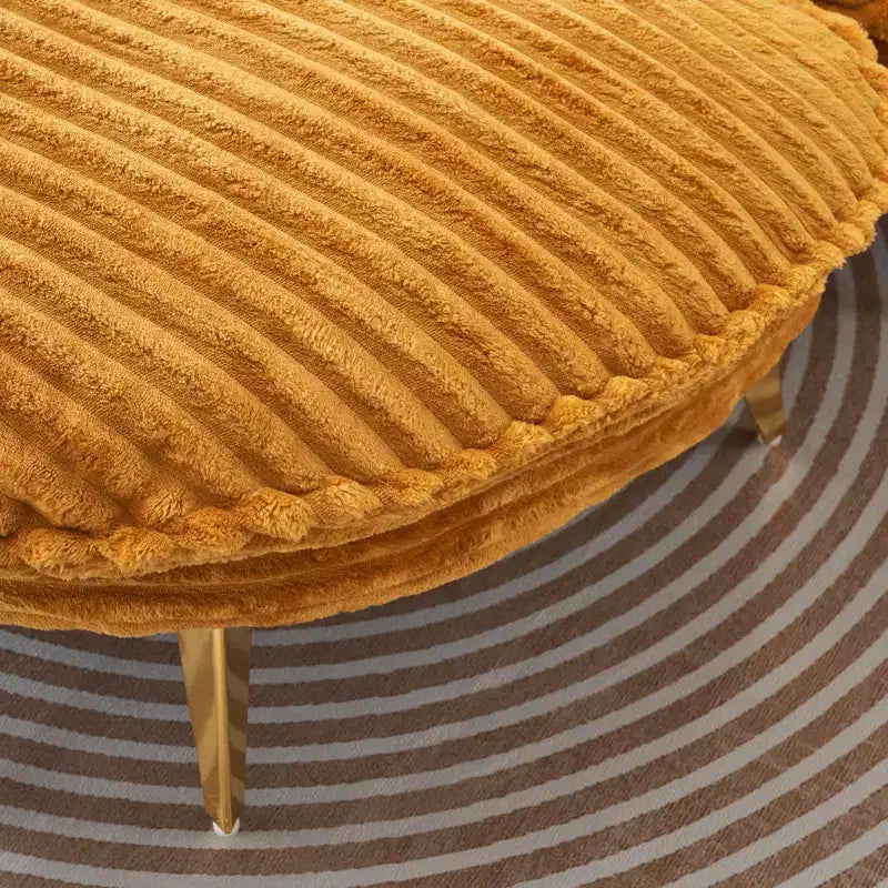 Poltrona moderna con pouf, poltrona lounge oversize con seduta profonda e poggiapiedi, per camera da letto e soggiorno