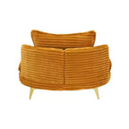 Poltrona moderna con pouf, poltrona lounge oversize con seduta profonda e poggiapiedi, per camera da letto e soggiorno
