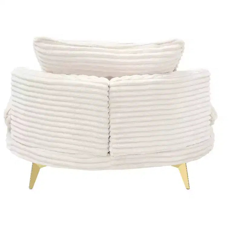 Poltrona moderna con pouf, poltrona lounge oversize con seduta profonda e poggiapiedi, per camera da letto e soggiorno