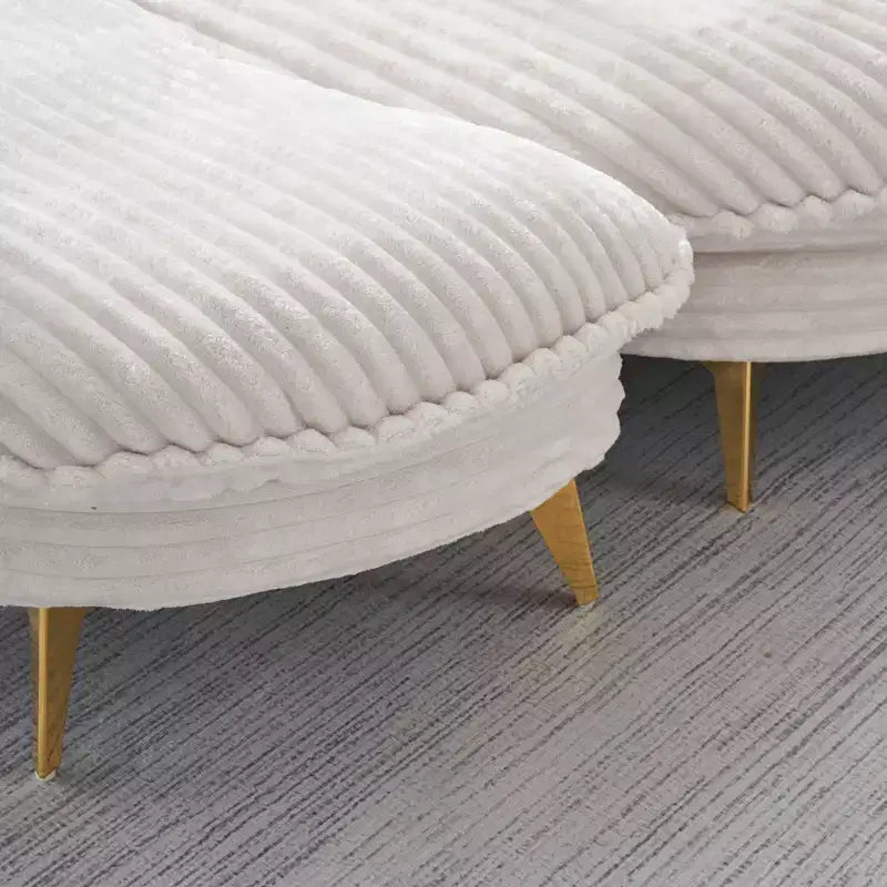Poltrona moderna con pouf, poltrona lounge oversize con seduta profonda e poggiapiedi, per camera da letto e soggiorno