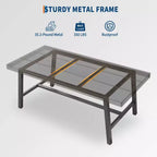 Tavolo da pranzo industriale con struttura in metallo, 160 cm di lunghezza, per 6 persone, nero