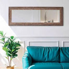 Specchio rustico a figura intera da 61"x22" con cornice in alluminio da parete o da appoggio