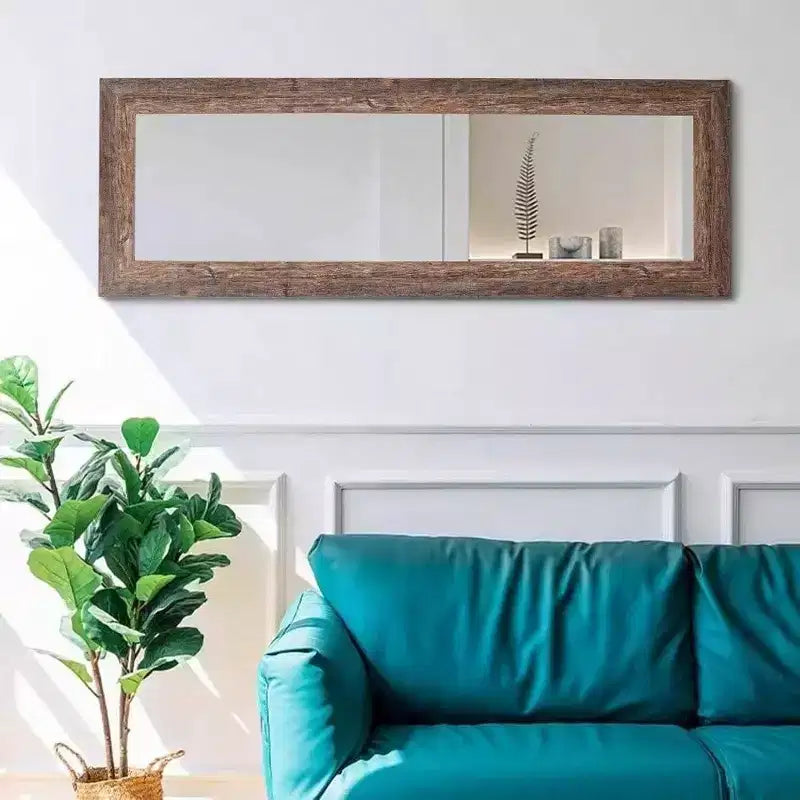 Specchio rustico a figura intera da 61"x22" con cornice in alluminio da parete o da appoggio