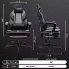Sedia da Gaming per Adulti con Poggiapiedi Schienale Alto Supporto Lombare Massaggiante Girevole a 360° Regolabile