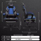 Sedia da Gaming per Adulti con Poggiapiedi Schienale Alto Supporto Lombare Massaggiante Girevole a 360° Regolabile