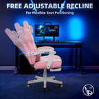 Sedia da Gaming per Adulti con Poggiapiedi Schienale Alto Supporto Lombare Massaggiante Girevole a 360° Regolabile