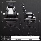 Sedia da Gaming per Adulti con Poggiapiedi Schienale Alto Supporto Lombare Massaggiante Girevole a 360° Regolabile