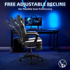 Sedia da Gaming per Adulti con Poggiapiedi Schienale Alto Supporto Lombare Massaggiante Girevole a 360° Regolabile