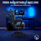 Sedia da Gaming per Adulti con Poggiapiedi Schienale Alto Supporto Lombare Massaggiante Girevole a 360° Regolabile
