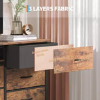 Cassettiera Nera da 70" con 13 Cassetti in Tessuto e Luci LED Mobile TV Ampio Comò Camera da Letto Soggiorno