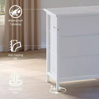 Cassettiera Nera da 70" con 13 Cassetti in Tessuto e Luci LED Mobile TV Ampio Comò Camera da Letto Soggiorno