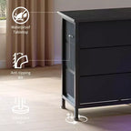 Cassettiera Nera da 70" con 13 Cassetti in Tessuto e Luci LED Mobile TV Ampio Comò Camera da Letto Soggiorno