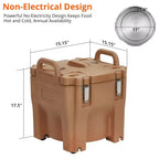 Contenitore Termico Porta Alimenti da 20L in Acciaio Inox con Caricamento Superiore, Ruote e Blocco Laterale per Catering