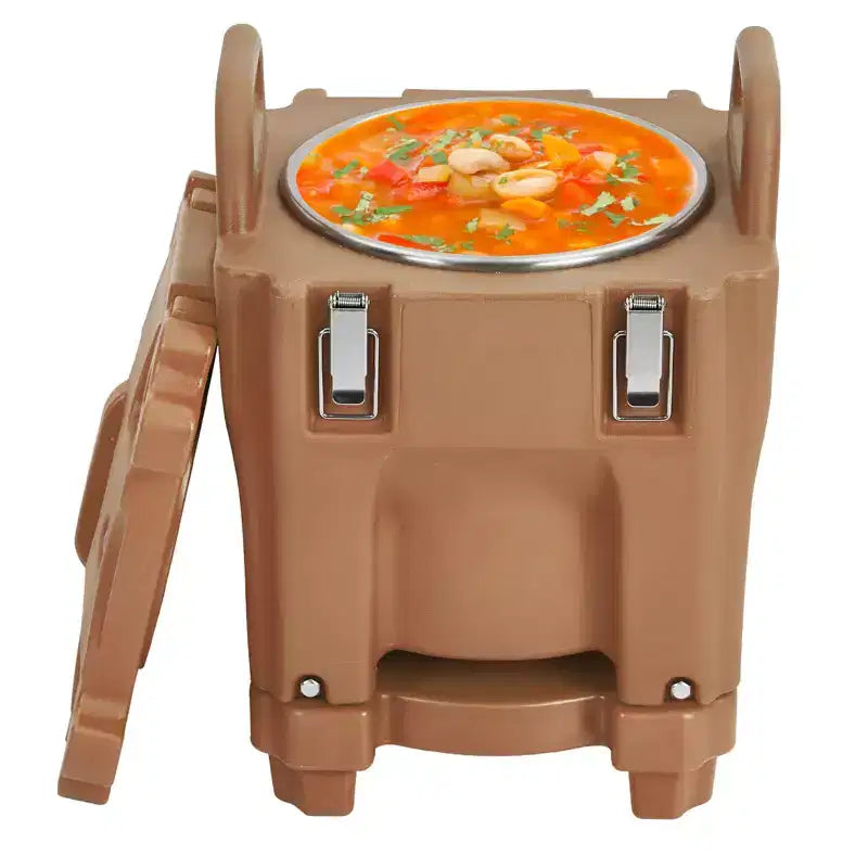 Contenitore Termico Porta Alimenti da 20L in Acciaio Inox con Caricamento Superiore, Ruote e Blocco Laterale per Catering