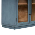 Credenza a 4 ante con ampio spazio contenitivo e ante in vetro e ripiani regolabili
