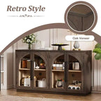 Credenza a 4 ante con ampio spazio contenitivo e ante in vetro e ripiani regolabili