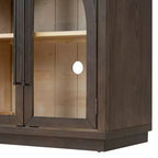 Credenza a 4 ante con ampio spazio contenitivo e ante in vetro e ripiani regolabili