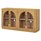 Credenza a 4 ante con ampio spazio contenitivo e ante in vetro e ripiani regolabili