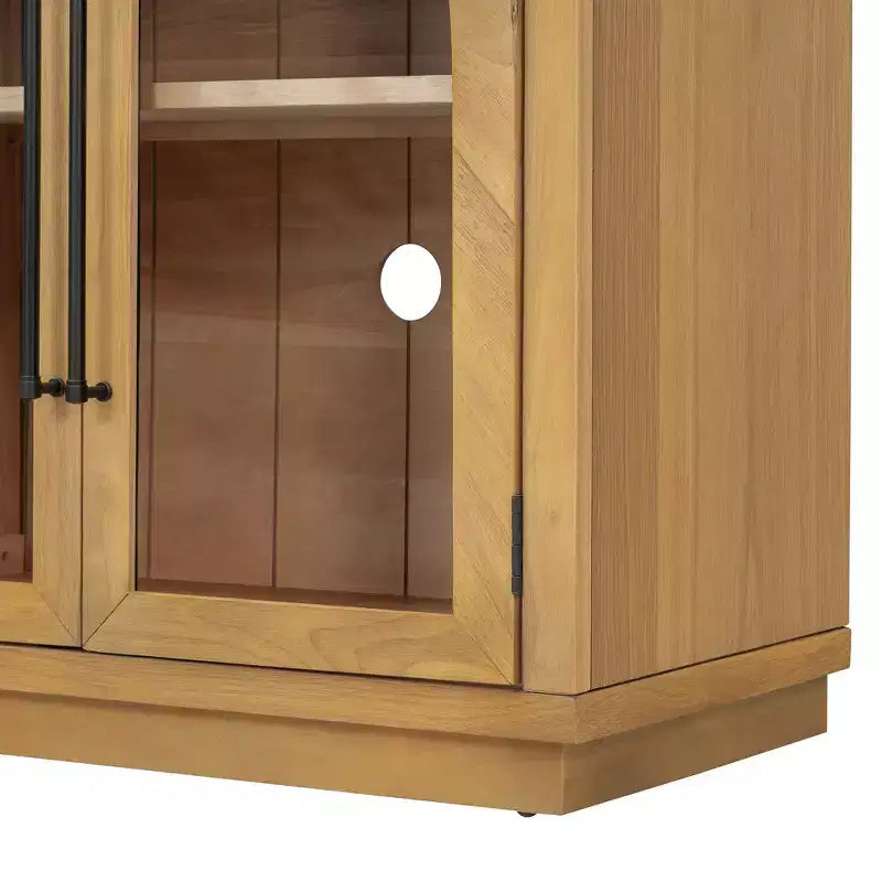 Credenza a 4 ante con ampio spazio contenitivo e ante in vetro e ripiani regolabili