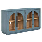 Credenza a 4 ante con ampio spazio contenitivo e ante in vetro e ripiani regolabili